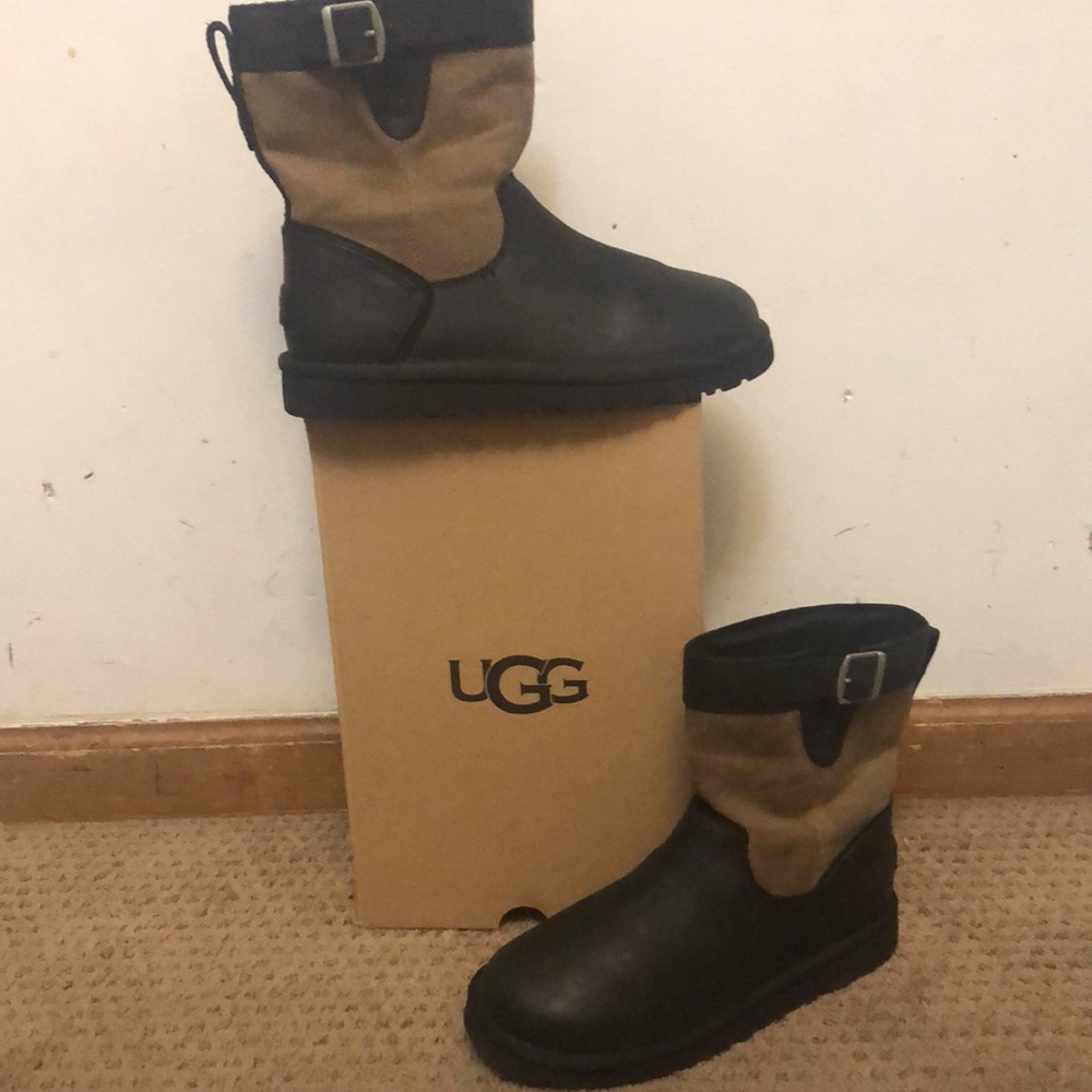 New! Ugg leather and canvas boots.